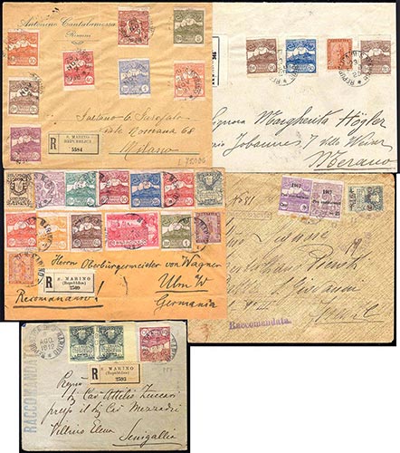 SAN MARINO 1912/1925 - Cinque ... 