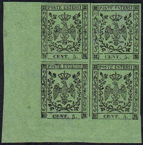 1855 - 5 cent. verde oliva (8), ... 
