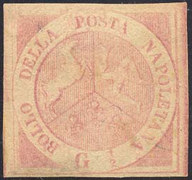 1858 - 1/2 grano rosa carminio ... 