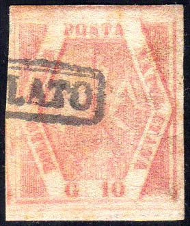 1859 - 10 grana carminio rosa, II ... 