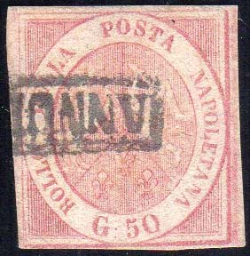 1858 - 50 grana rosa brunastro ... 