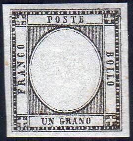 1861 - 1 grano nero, senza effigie ... 