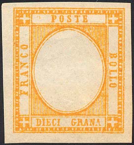 1861- 10 grana arancio, prova di ... 