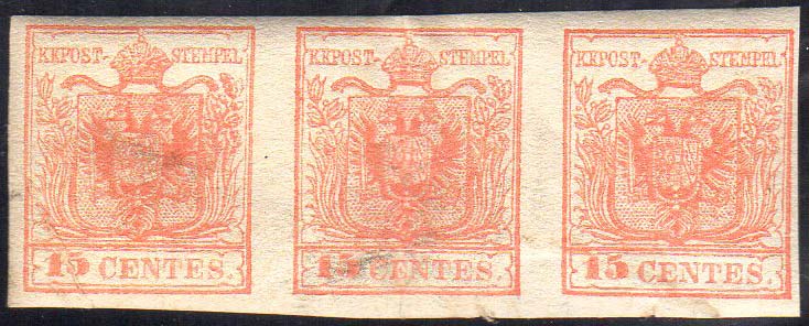 1854 - 15 cent. rosso vermiglio, ... 