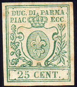 PROVE 1850 - 25 cent. verde, prova ... 