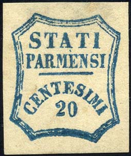 1859 - 20 cent. azzurro (15), ... 