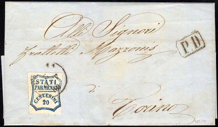 1859 - 20 cent. azzurro (15), ... 