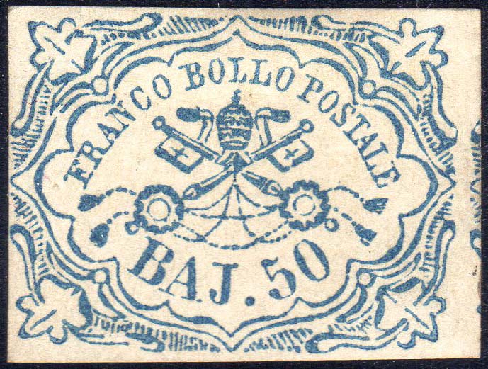 1852 - 50 baj azzurro (10), parte ... 