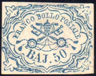 1852 - 50 baj azzurro (10), buono ... 