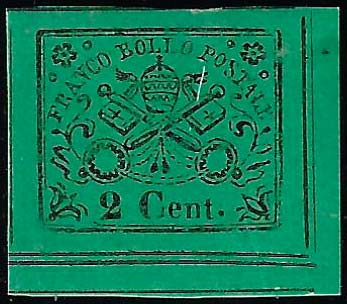 1867 - 2 cent. verde giallo, ... 