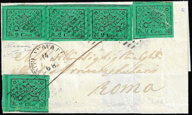 1868 - 2 cent. verde giallo (13), ... 