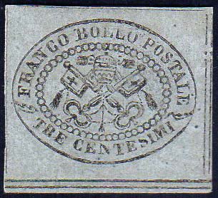 1867 - 3 cent. grigio (15), gomma ... 
