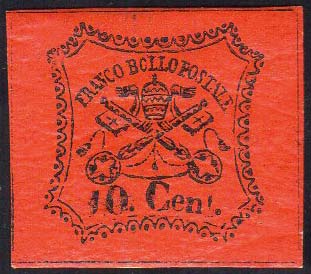 1867 - 10 cent. vermiglio arancio ... 