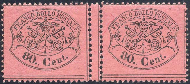 1867 - 80 cent. rosa lillaceo, ... 