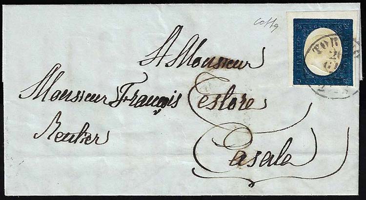 1855 - 20 cent. azzurro (8), ... 