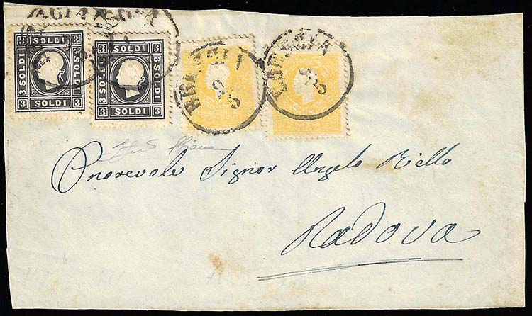 1859 - 2 soldi giallo, 3 soldi ... 