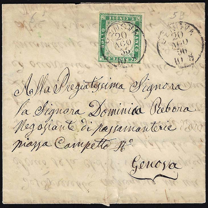 1856 - 5 cent. verde smeraldo ... 