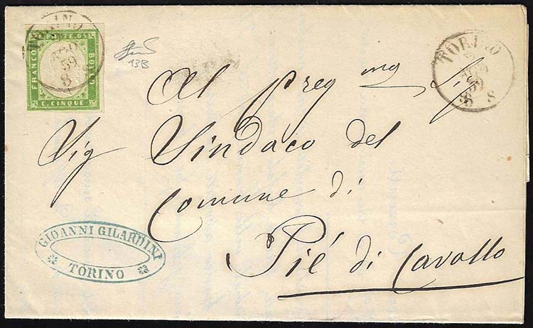 1859 - 5 cent. verde giallo ... 