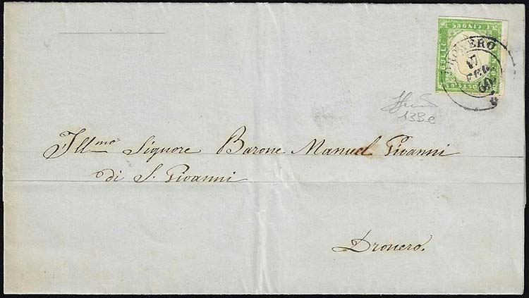 1860 - 5 cent. verde giallo, ... 