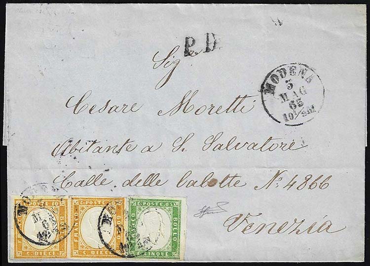 1863 - 5 cent. verde, 10 cent. ... 
