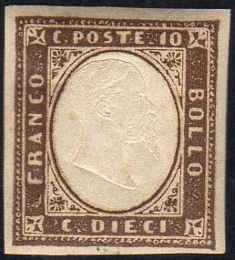1858 - 10 cent. terra dombra ... 