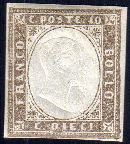1859 - 10 cent. bruno chiaro ... 
