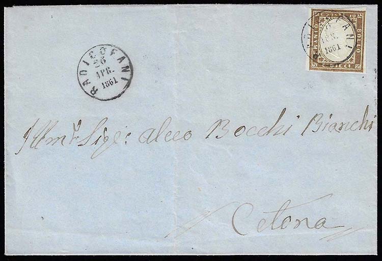 1861 - 10 cent. bruno olivastro ... 