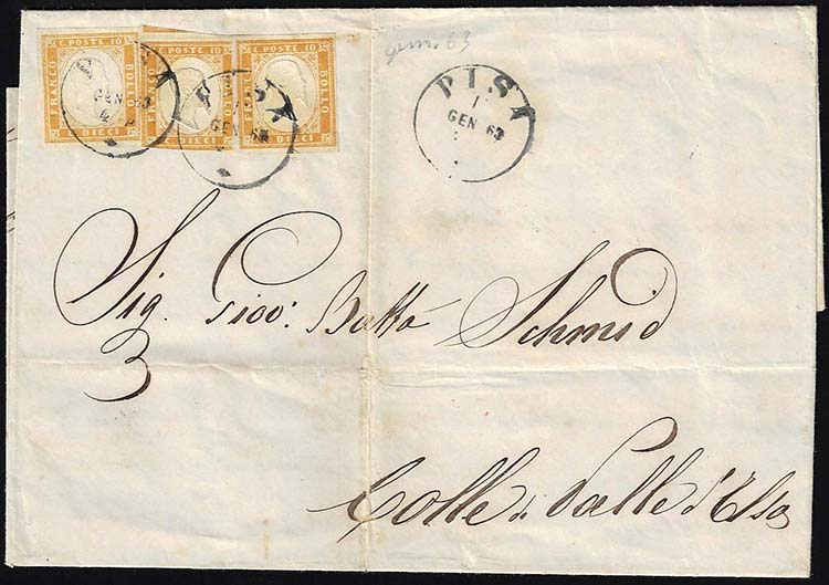 1863 - 10 cent. bistro arancio ... 