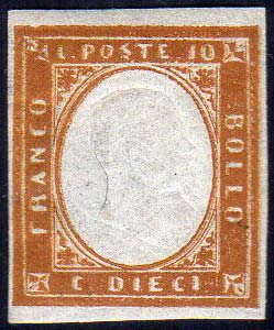 1862 - 10 cent. arancio rossastro ... 