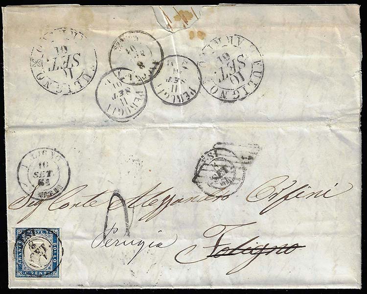 1861 - 20 cent. azzurro oltremare ... 