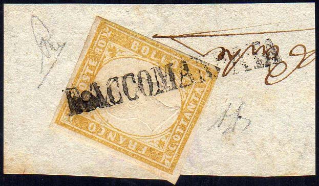 1859 - 80 cent. giallo olivastro ... 