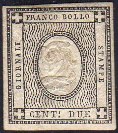 1861 - 2 cent. nero (20a), doppia ... 