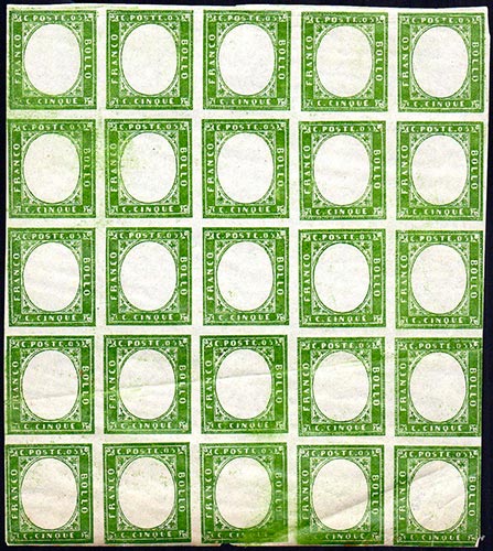 1862 - 5 cent. verde giallastro ... 
