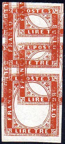 1861 - 3 lire rame (18A), prova di ... 