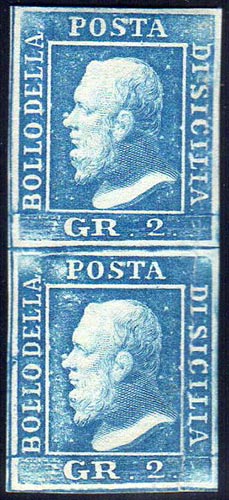1859 - 2 grana azzurro, II tavola, ... 