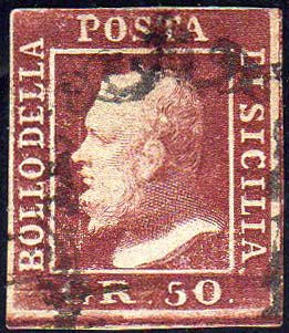 1859 - 50 grana lacca bruno (14), ... 