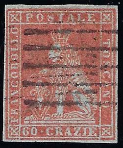 1851 - 60 crazie scarlatto su ... 