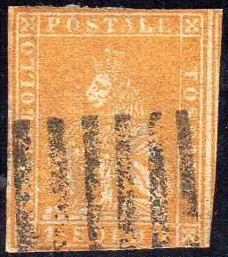 1857 - 1 soldo ocra, II emissione ... 