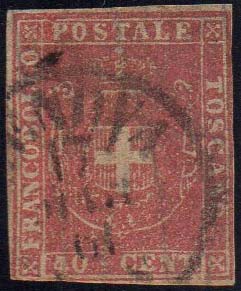 1861 - 40 cent. carminio rosa del ... 