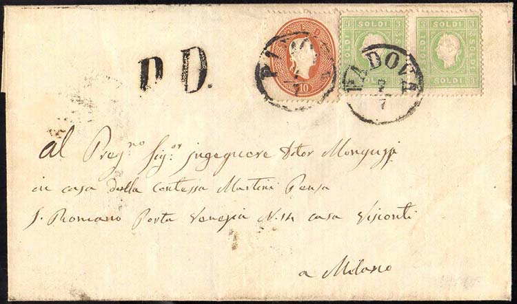 1862 - 10 soldi bruno mattone, 3 ... 