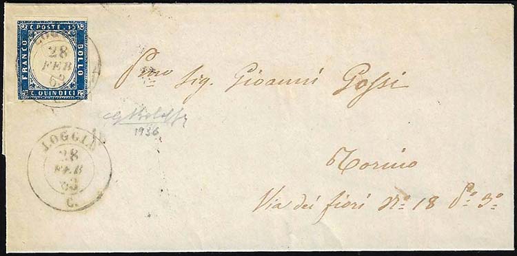 1863 - 15 cent. azzurro tipo ... 