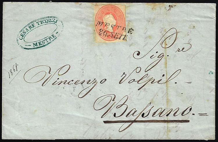 BUSTE POSTALI 1861 - 5 soldi ... 