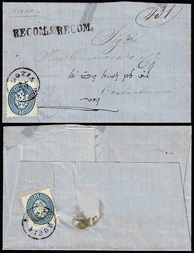 LEVANTE 1867 - 10 soldi azzurro, ... 