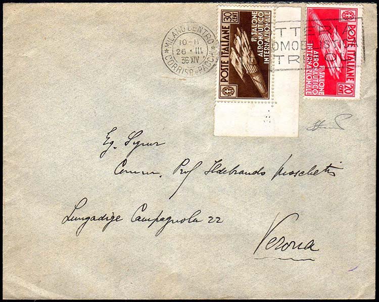 1936 - 30 cent., angolo di foglio ... 