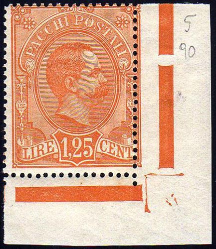 1884 - 1,25 lire Umberto I, angolo ... 
