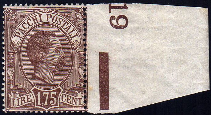 1884 - 1,75 lire Umberto, bordo di ... 