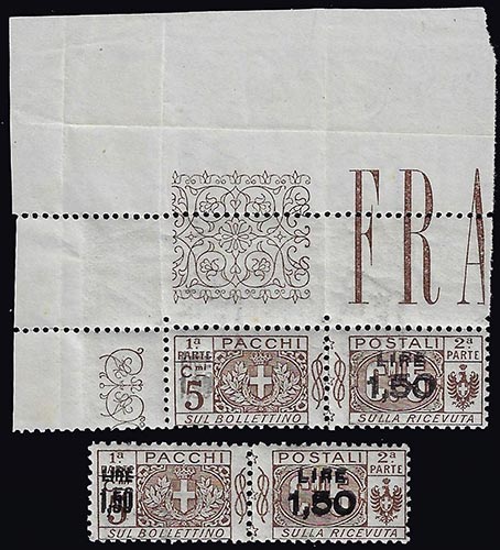1923 - 1,50 lire su 5 cent., due ... 
