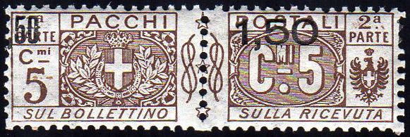 1925 - 1,50 lire su 5 cent., solo ... 