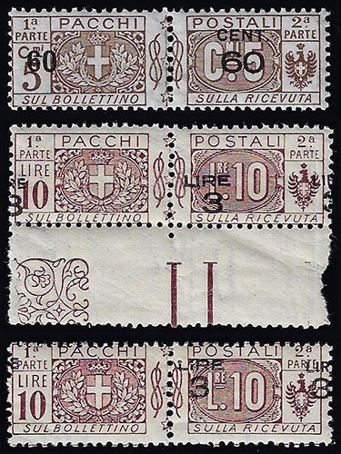 1923 - Tre esemplari con varietà ... 