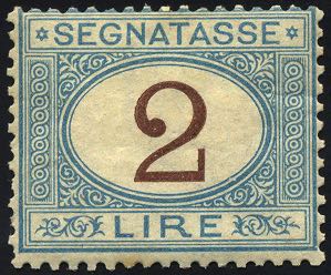 1870 - 2 lire azzurro chiaro e ... 